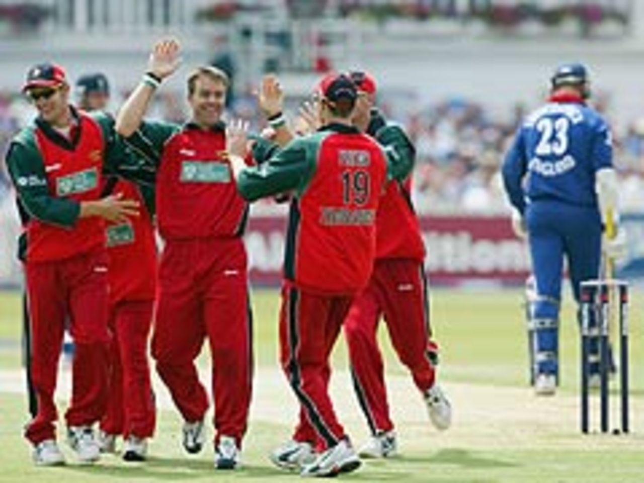 Heath Streak dismisses Marcus Trescothick, England v Zimbabwe, June 26, 2003
