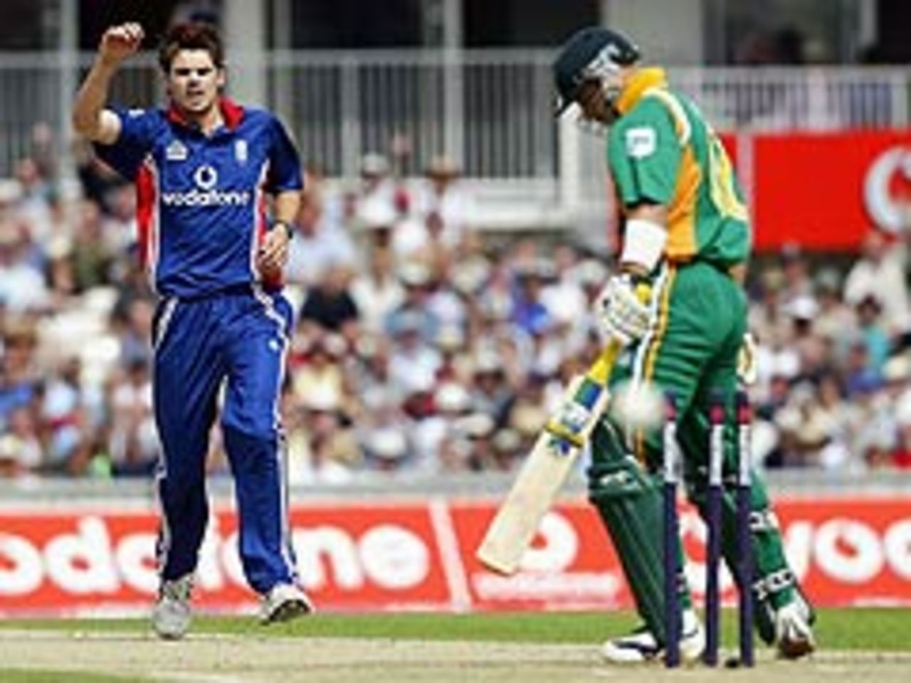 James Anderson bowls Herschelle Gibbs, England v South Africa, The Oval, June 28, 2003