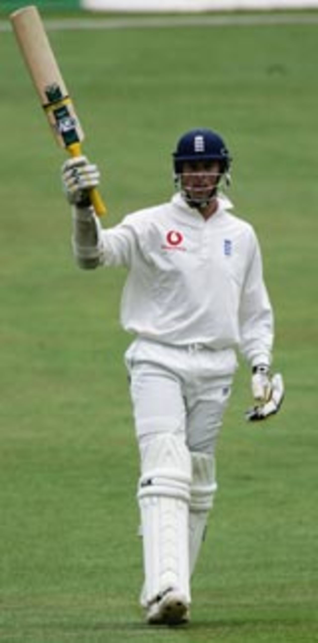 Marcus Trescothick acknowledges his half-century, England v New Zealand, 2nd Test, Headingley, June 5 2004