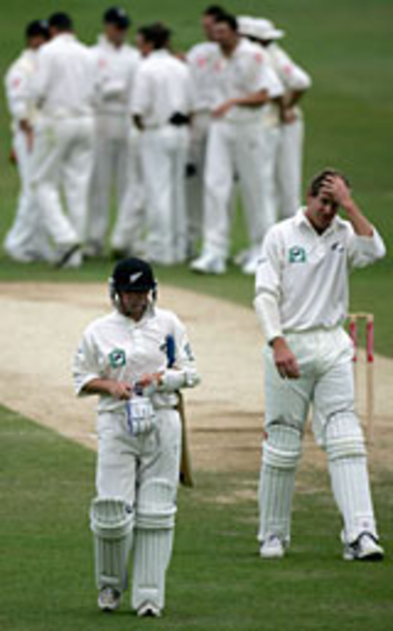 Jacob Oram looks on as Michael Papps departs, England v New Zealand, 2nd Test, Headingley, June 7, 2004