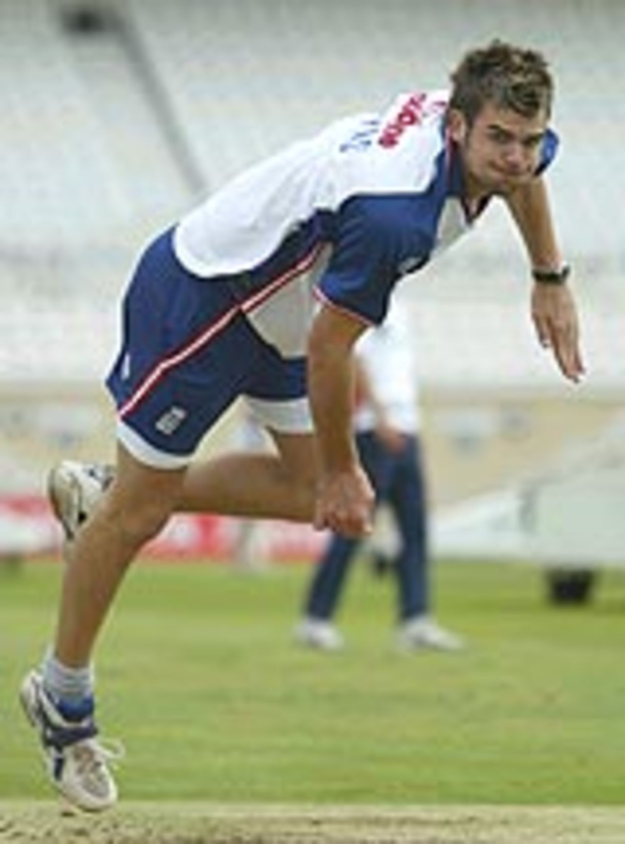 James Anderson bowls in the nets, England v New Zealand, 3rd Test, Trent Bridge, June 9, 2004