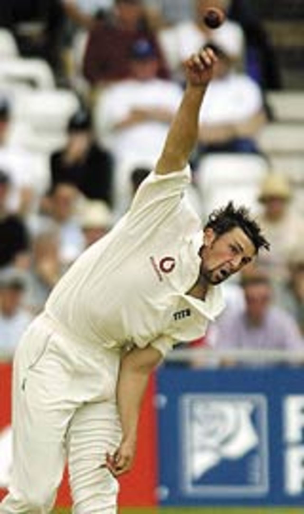 Steve Harmison completes his delivery stride, England v New Zealand, Third Test, Trent Bridge, 1st day, June 10, 2004
