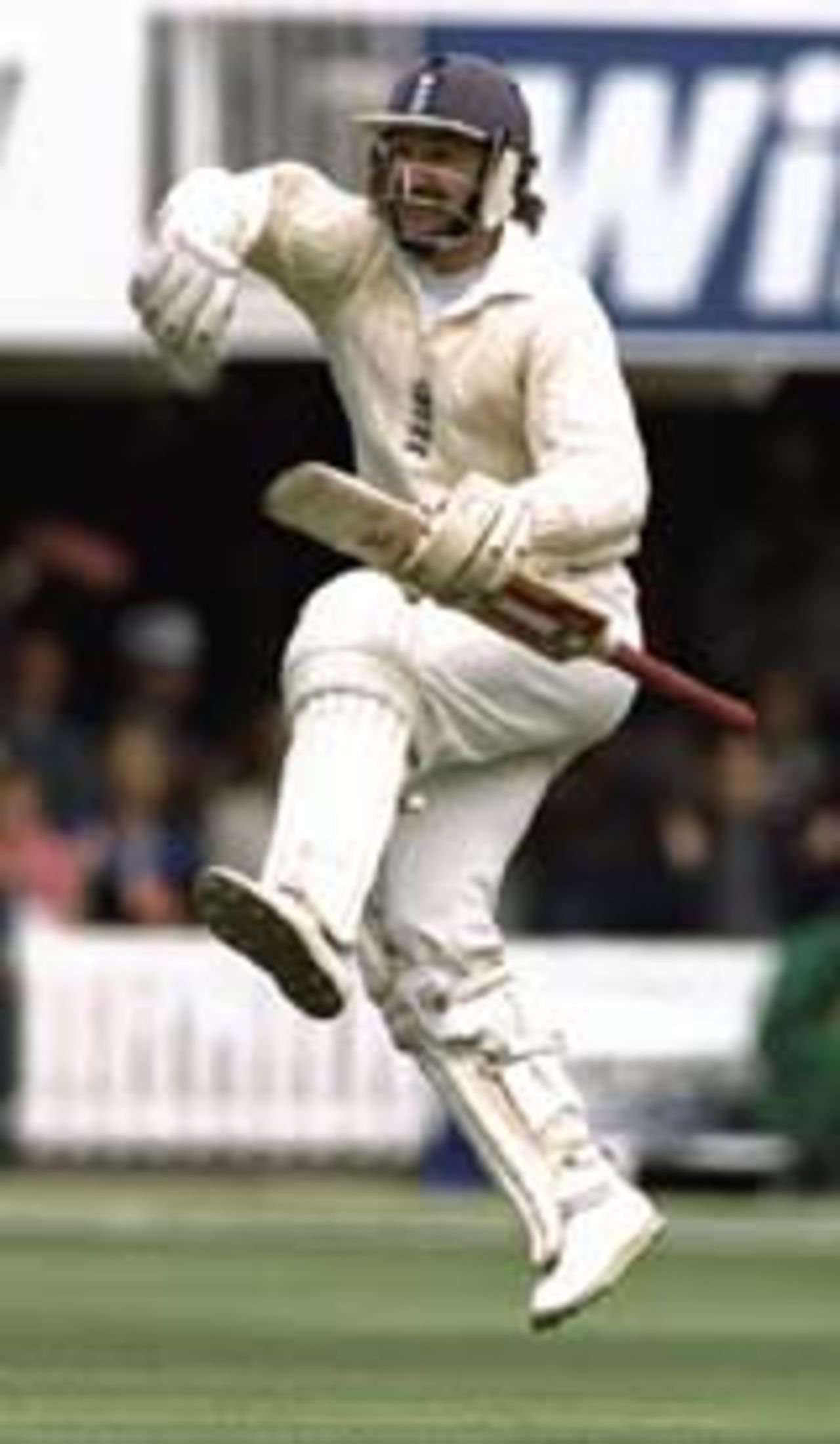 Jack Russell celebrates his hundred at Lord's, England v India, 1996