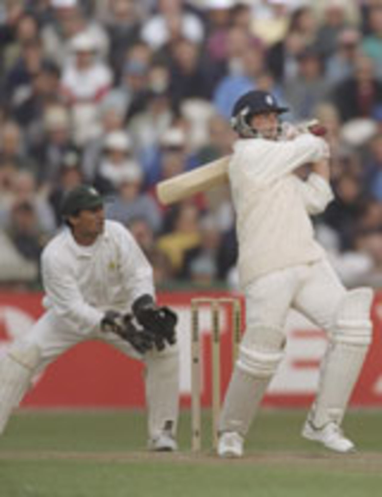 Matthew Maynard batting for England v Pakistan, Old Trafford, August 29, 1996