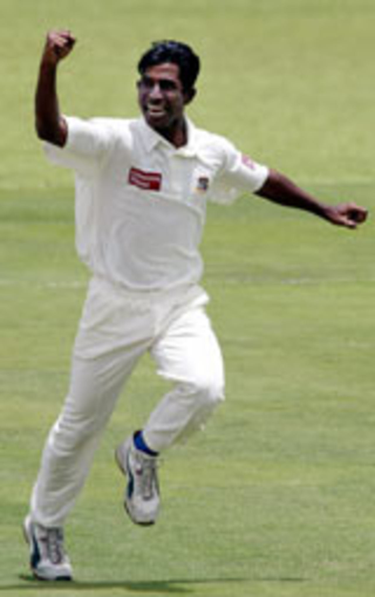 Tapash Baisya celebrates a wicket, Bangladesh v West Indies 2004