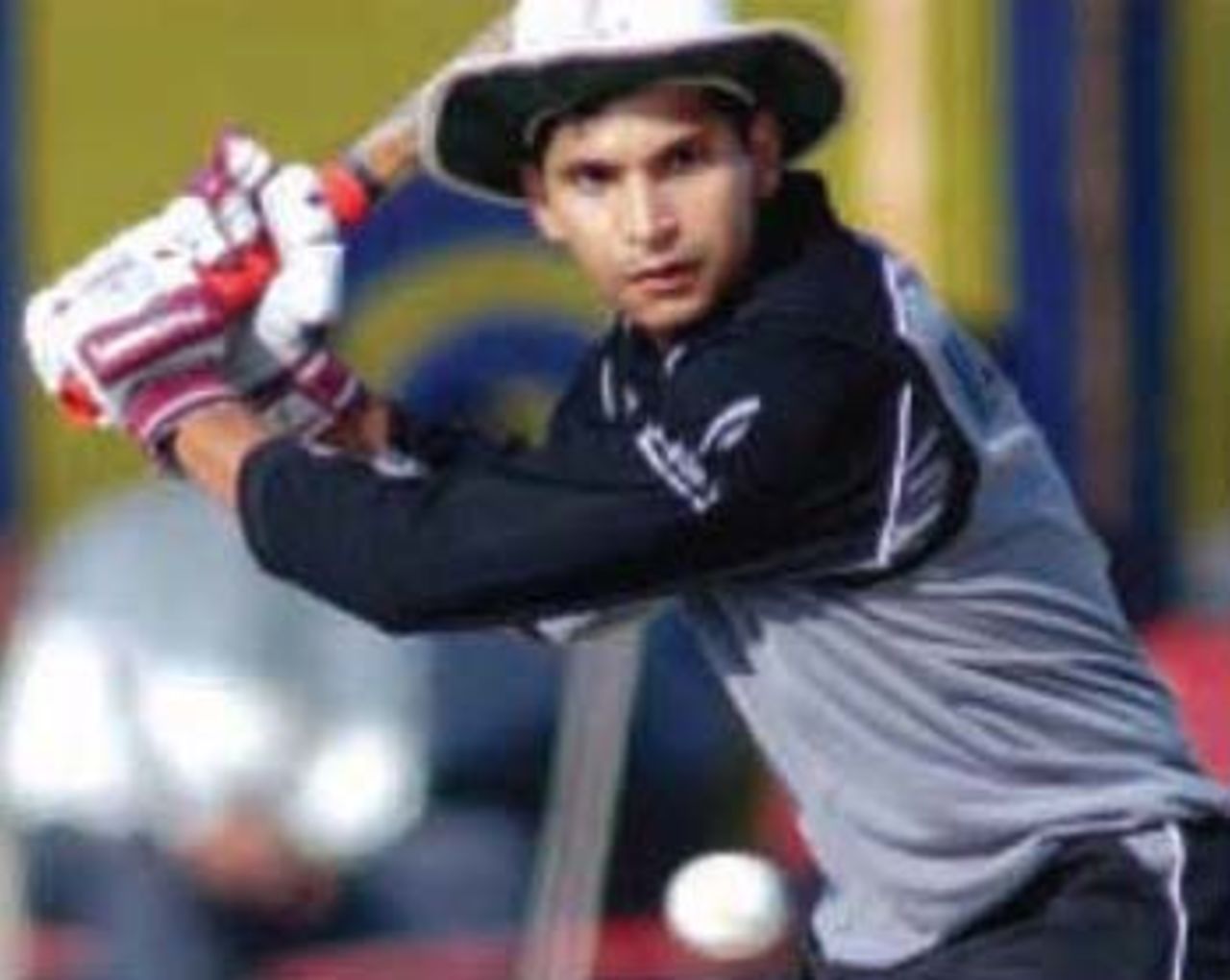 The UAE's Syed Maqsood takes aim against the USA.