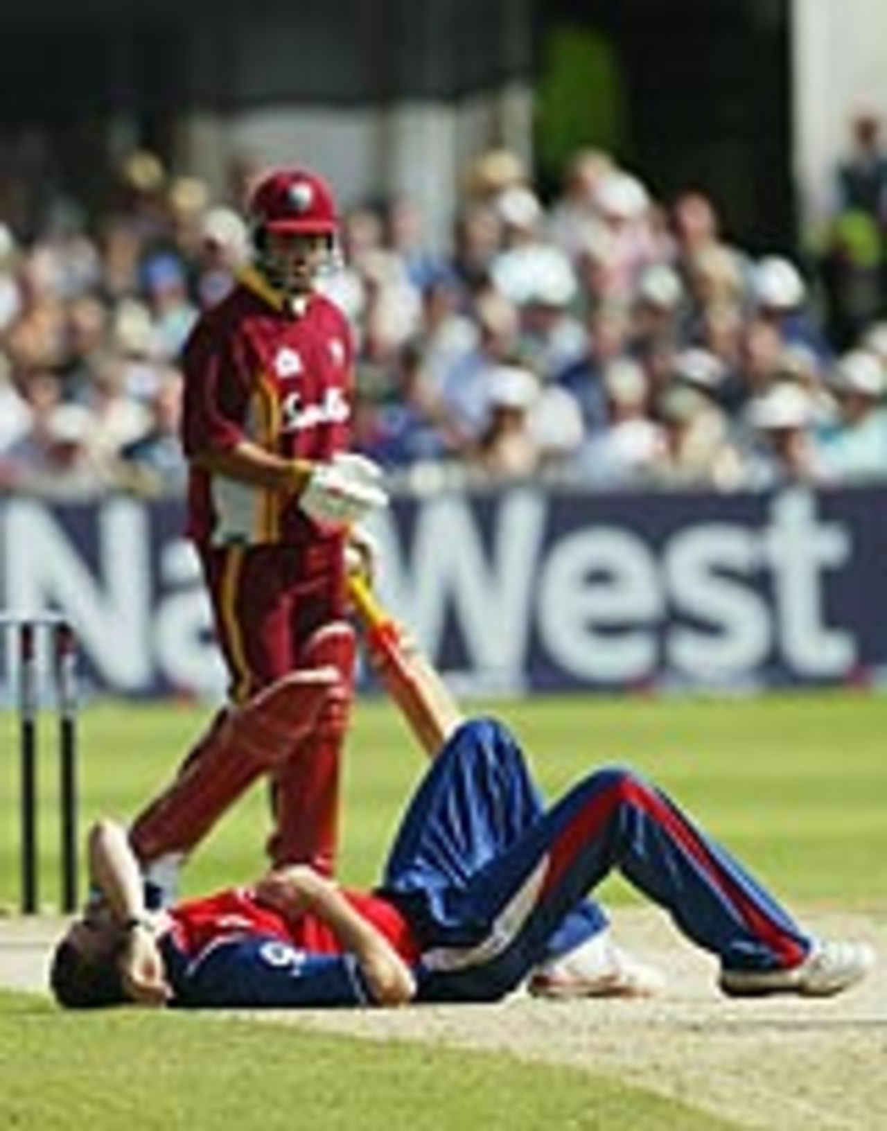 James Anderson down and out, England v West Indies, NatWest Series, Trent Bridge
