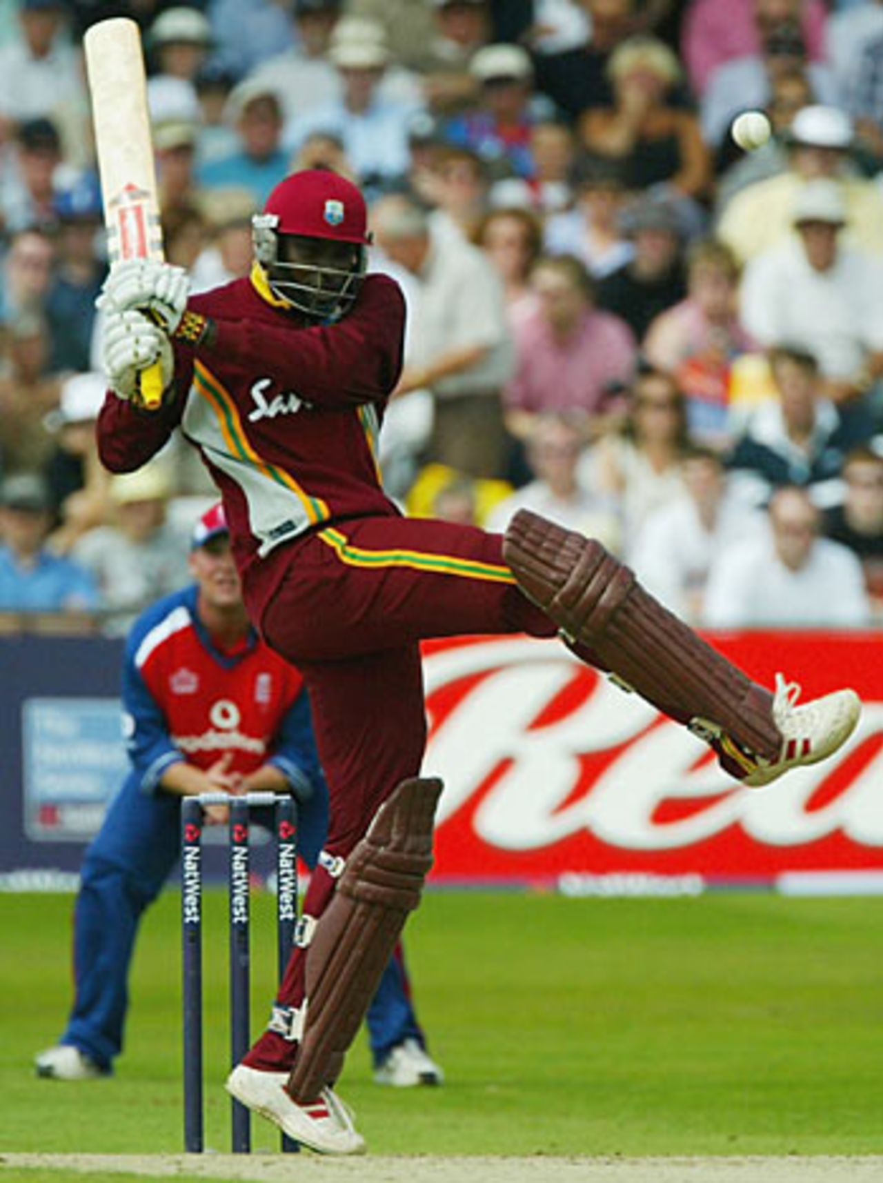 Chris Gayle on the attack, England v West Indies, NatWest Series, Nottingham, June 27, 2004