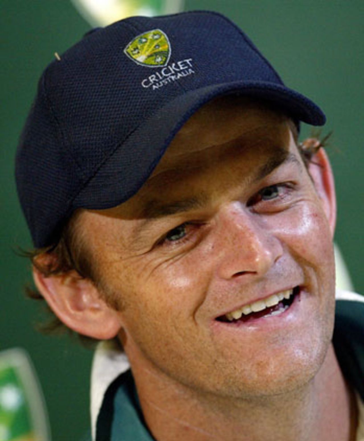 Adam Gilchrist faces the media, Darwin, June 30, 2004