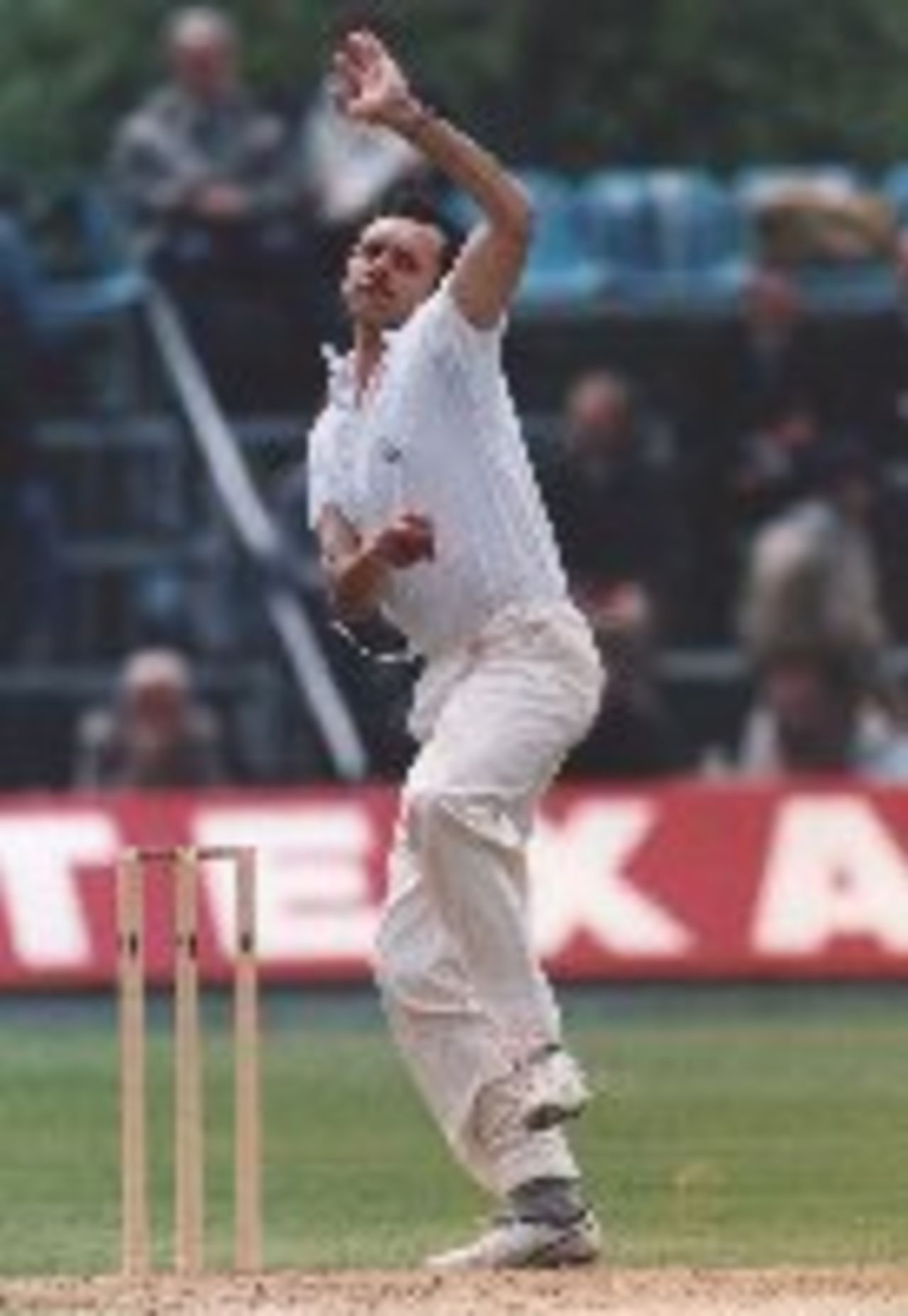 Steve Barwick bowling at Cardiff in May 1993