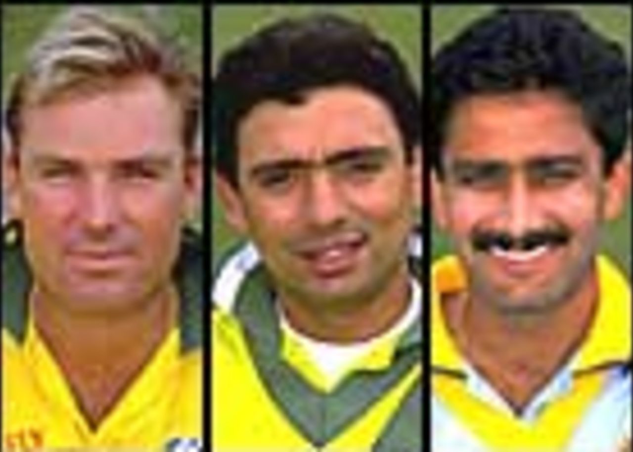 Shane Warne, Saqlain Mushtaq and Anil Kumble