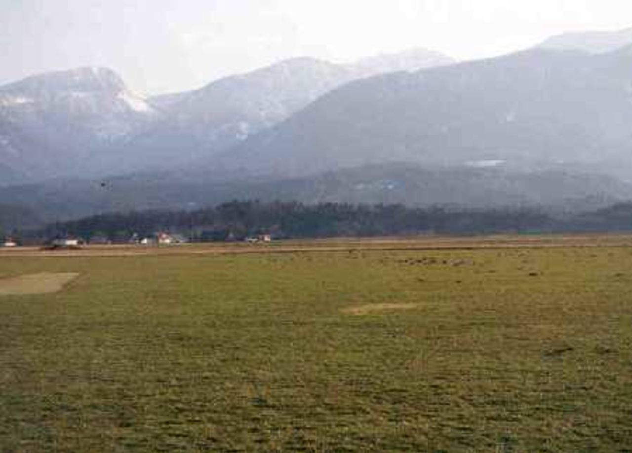 Another view of an Austrian cricket ground in the Alps