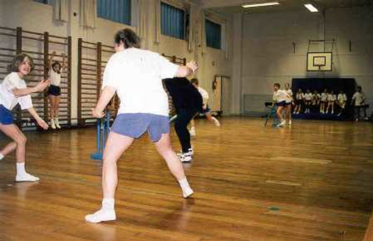 Belgium children receiving on the spot Kwik Cricket training at Mechelen