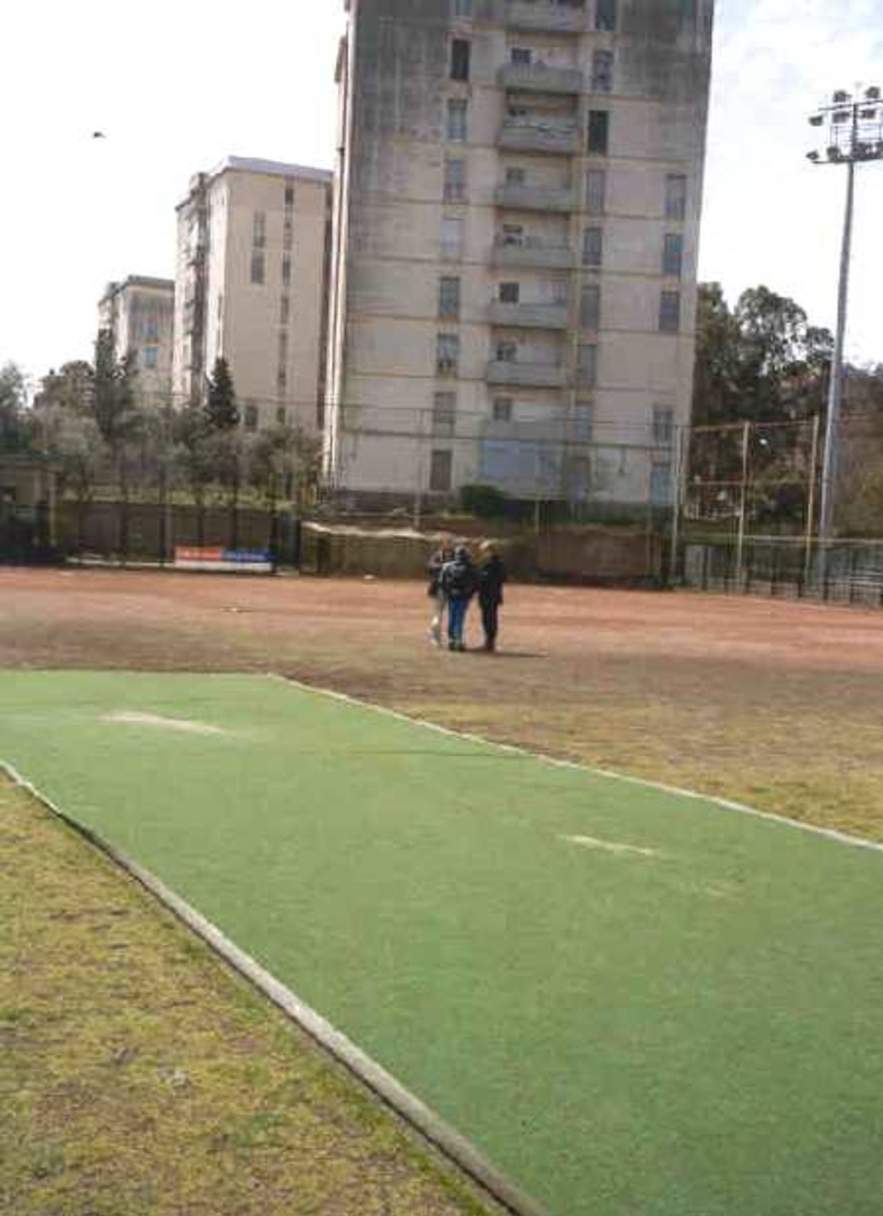 An artificial cricket pitch in Italy
