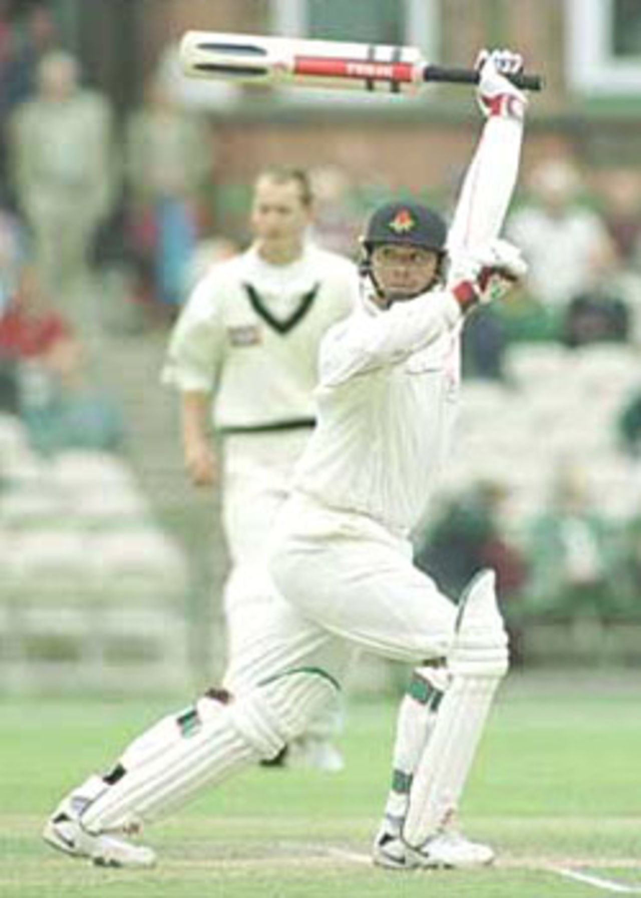 Warren Hegg slashes the ball over the head of the slip fielders, PPP healthcare County Championship Division One, 2000, Lancashire v Yorkshire, Old Trafford, Manchester, 29Jun-02Jul 2000 (Day 2).