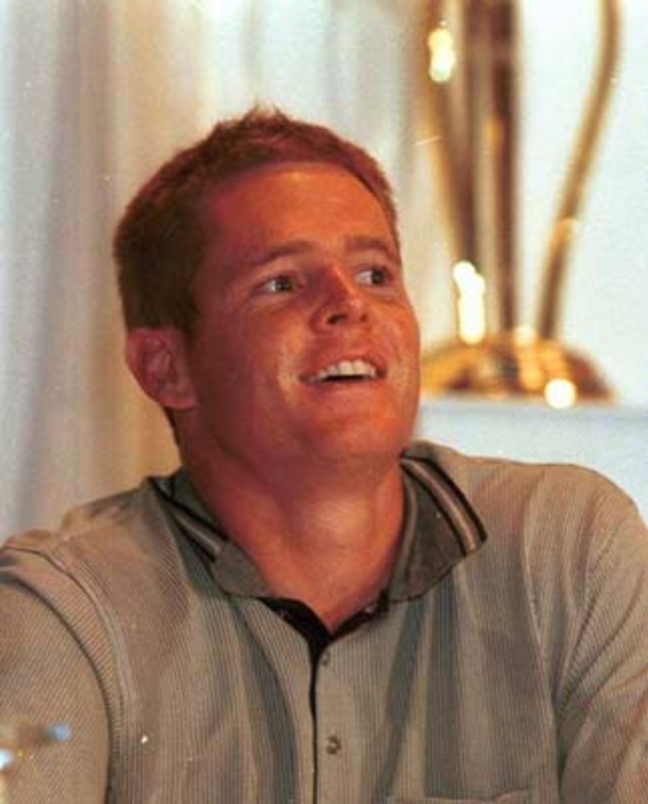 South African cricket captain Shaun Pollock during a press conference in Colombo, Sri Lanka on Monday, July. 3, 2000
