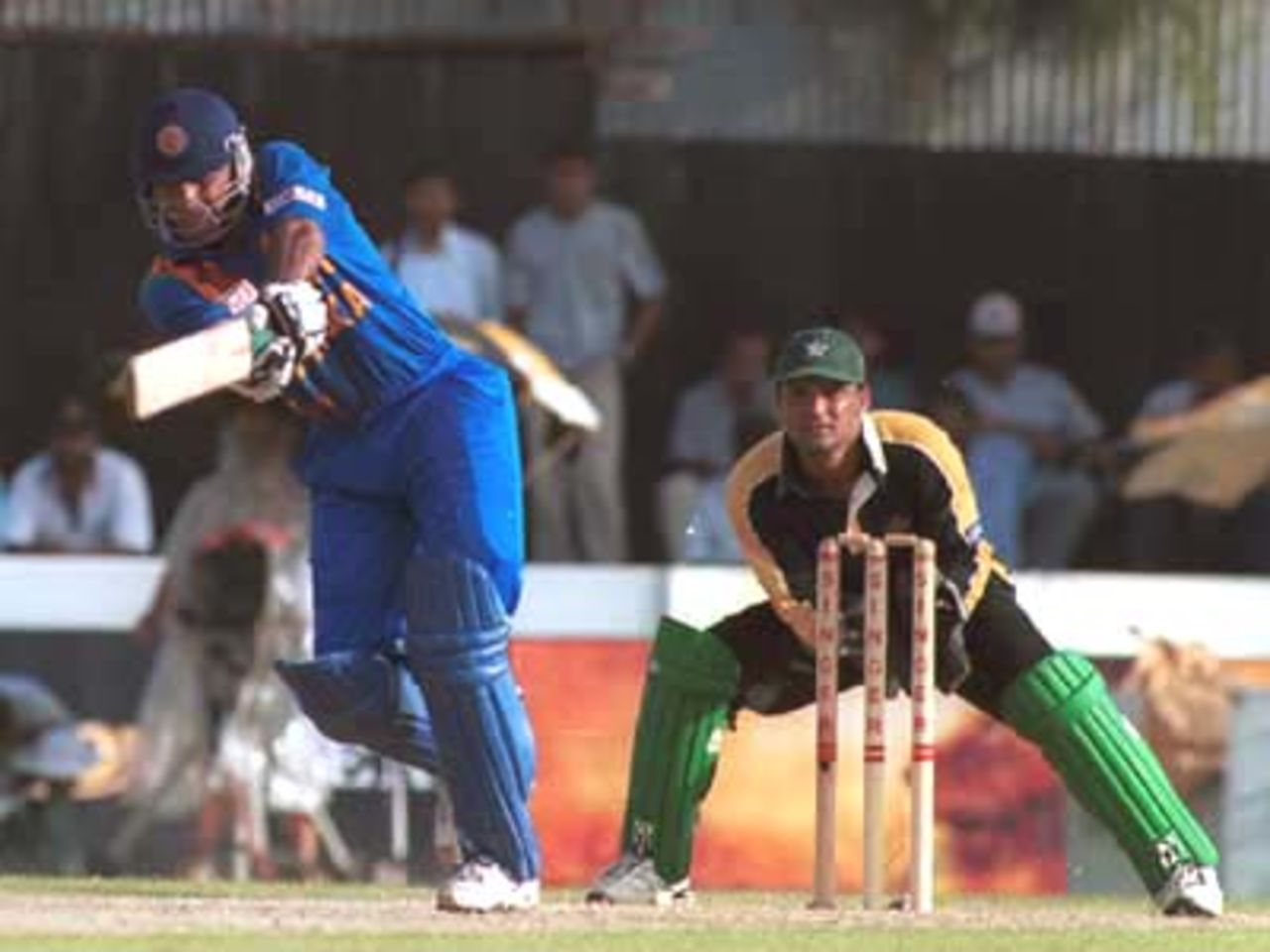 Kumar Sangakarra during the Singer cup Triangular limited over cricket match against Sri Lanka in Galle international stadium in Galle on Wednesday, July. 5, 2000