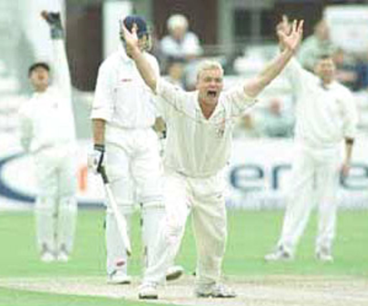 Richard Green appeals for an LBW against Stubbings, PPP healthcare County Championship Division One, 2000, Derbyshire v Lancashire, County Ground, Derby, 07-10 July 2000 (Day 1).