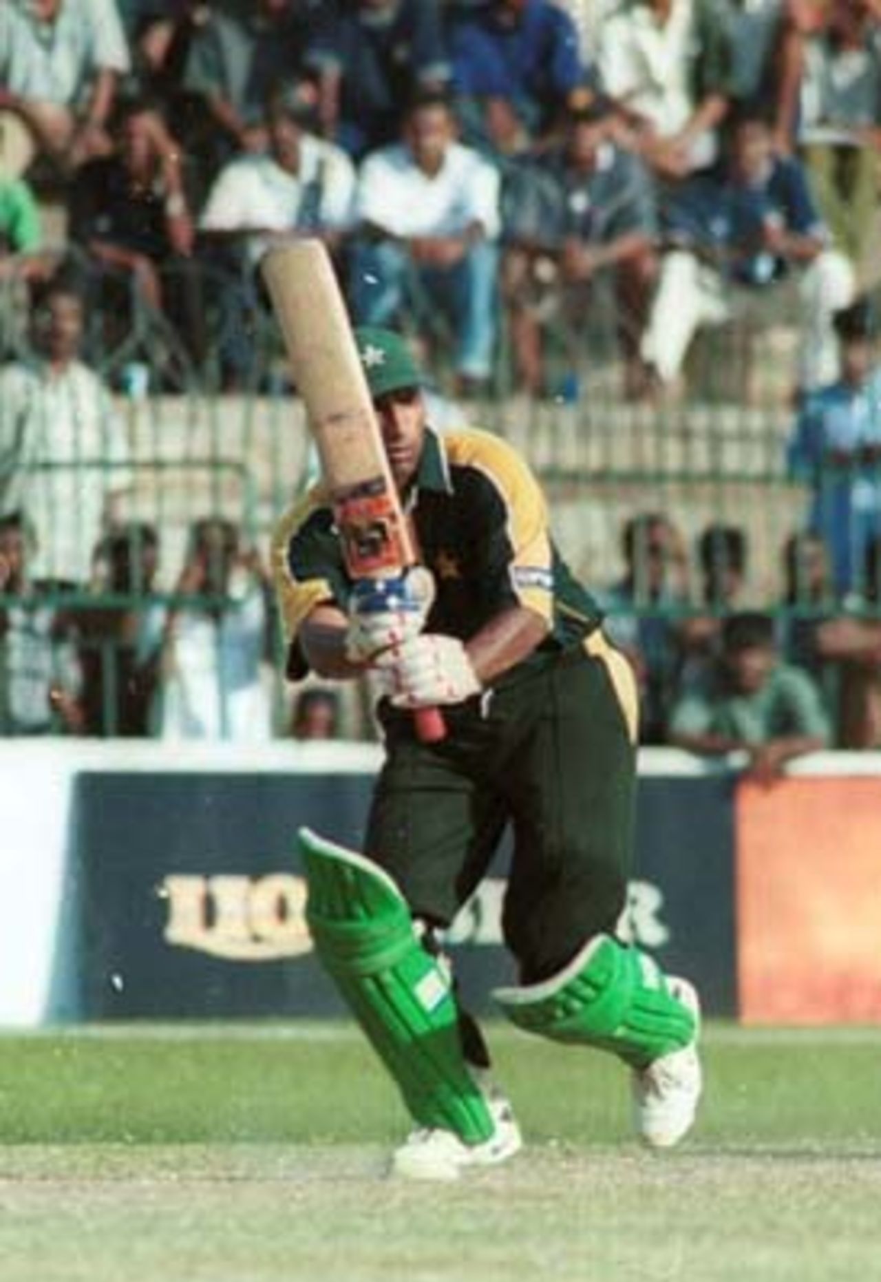 Yousuf Youhana turns the ball to square leg, Singer Triangular Series, 2000, 4th Match, Sri Lanka v Pakistan, R.Premadasa Stadium, Khettarama, Colombo, 09 July 2000.