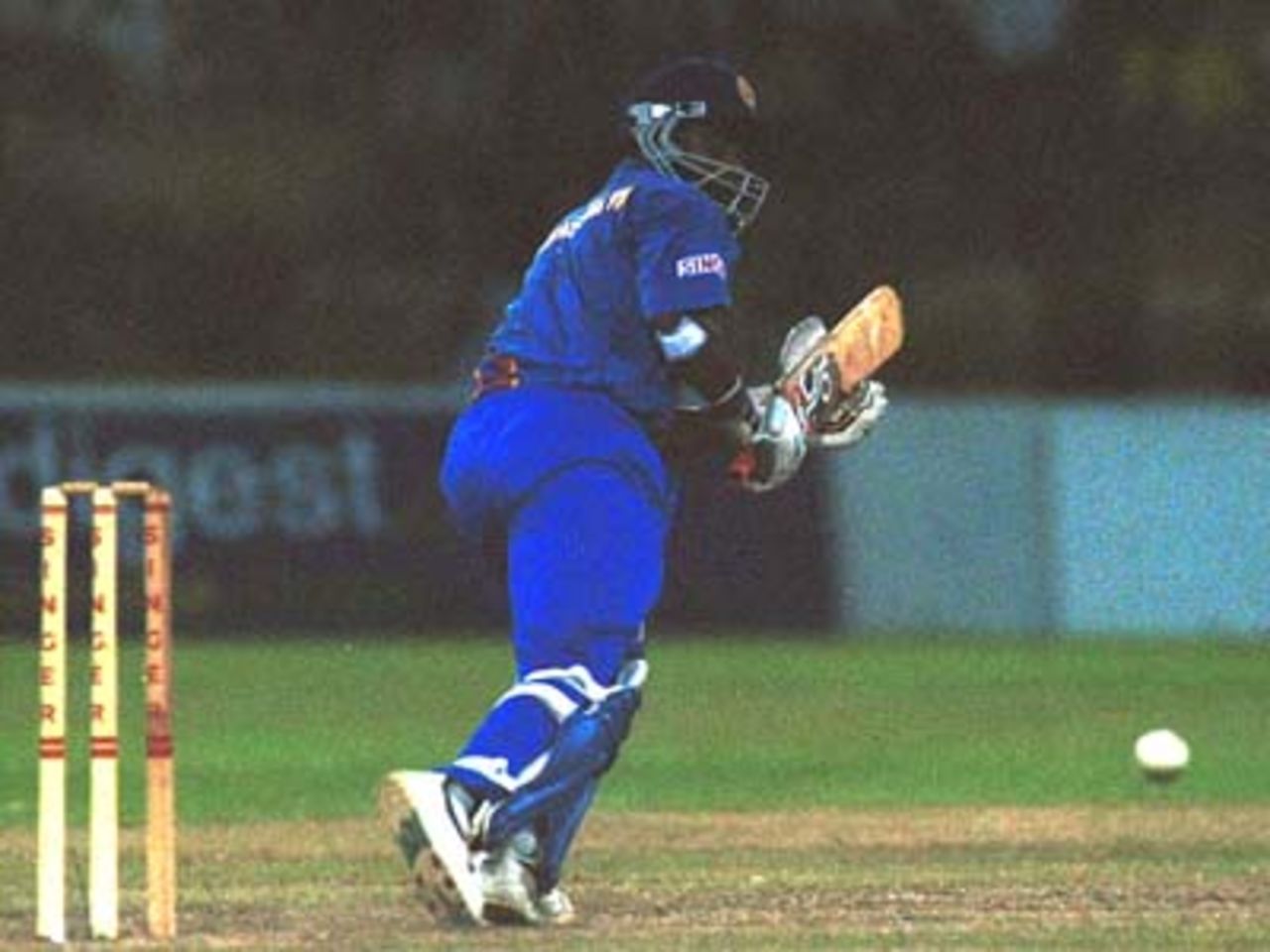 Sanath Jayasuriya takes off for a single, Singer Triangular Series, 2000, 4th Match, Sri Lanka v Pakistan, R.Premadasa Stadium, Khettarama, Colombo, 09 July 2000.
