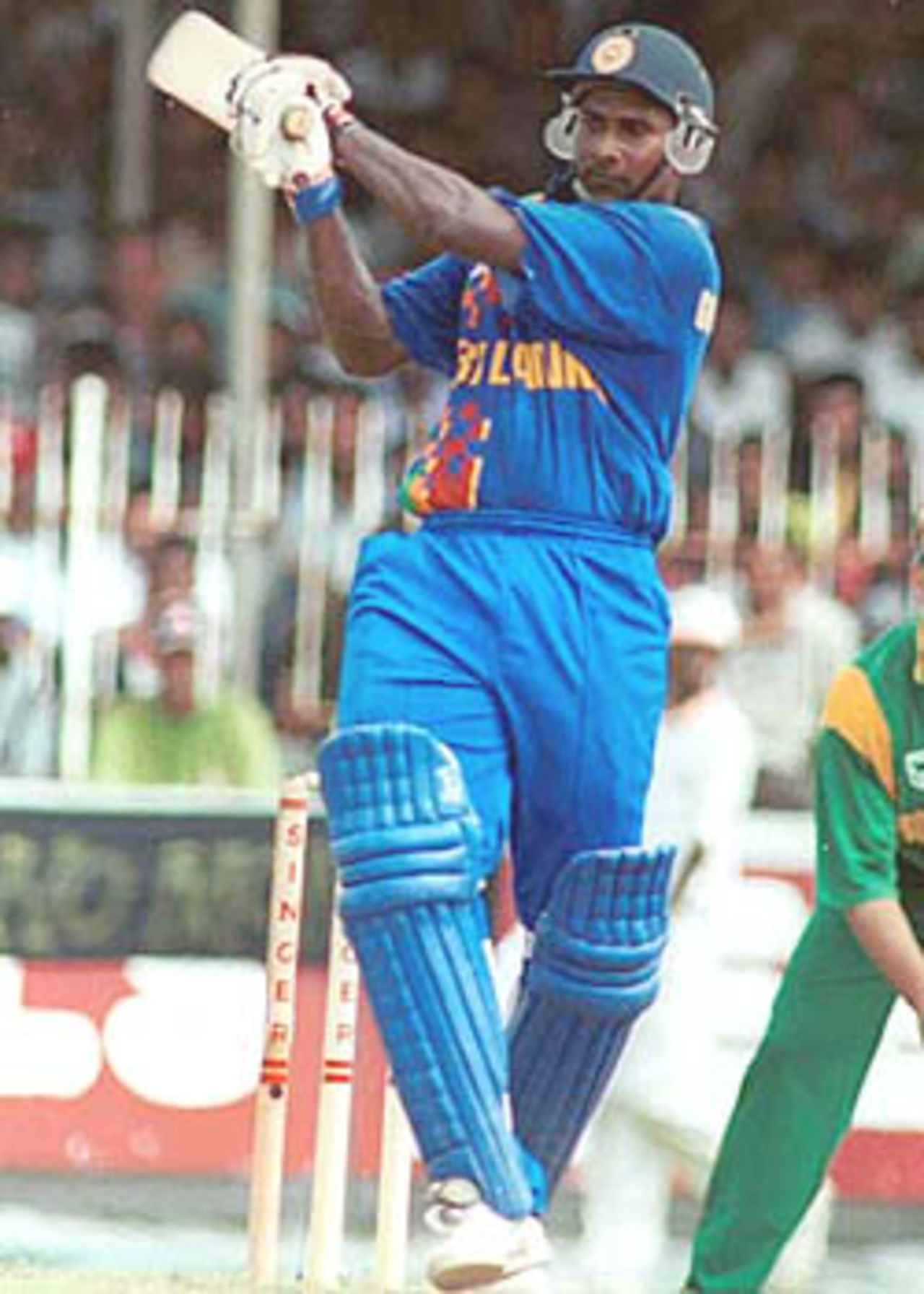 Avishka Gunawardene executes the pull, Singer Triangular Series, 2000/01, 5th Match, Sri Lanka v South Africa, Sinhalese Sports Club Ground, Colombo 11 July 2000.