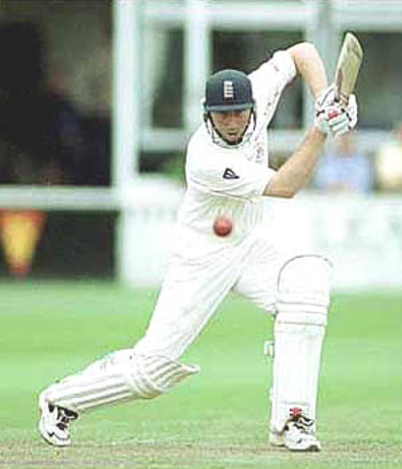 Mike Atherton laces the ball through the covers for a boundary, PPP healthcare County Championship Division One, 2000, Somerset v Lancashire, County Ground, Taunton, 12-15 July 2000(Day 1).