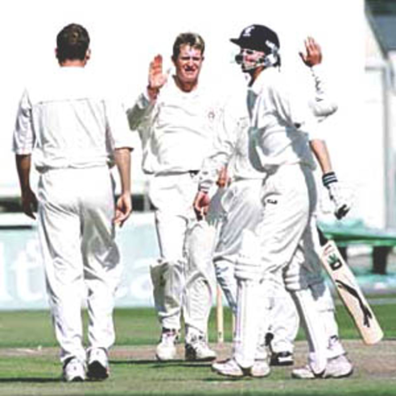 Yates celebrates the fall of Pratt, PPP healthcare County Championship Division One, 2000, Lancashire v Durham, Old Trafford, Manchester 19-22 July 2000 (Day 1).