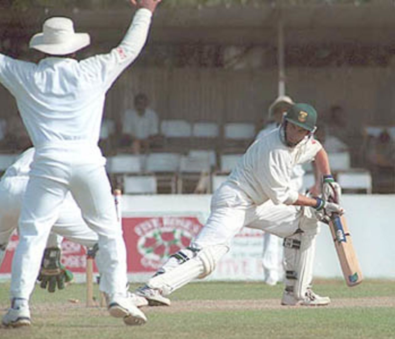Neil McKenzie bowled by Muralitharan, South Africa in Sri Lanka, 2000/01, 1st Test, Sri Lanka v South Africa, Galle International Stadium, 20-24 July 2000 (Day 2).