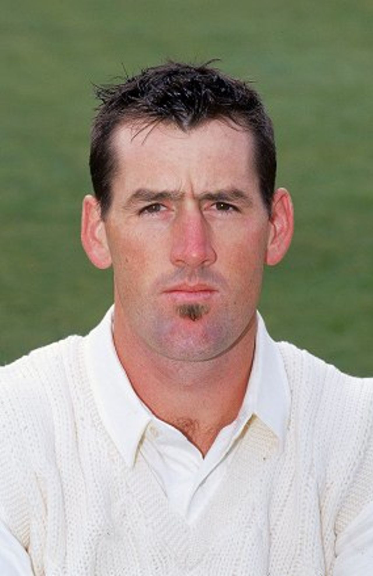 7 Apr 2000: Portrait of Matthew Elliott taken at a Glamorgan County Cricket Club photocall in Cardiff, Wales.