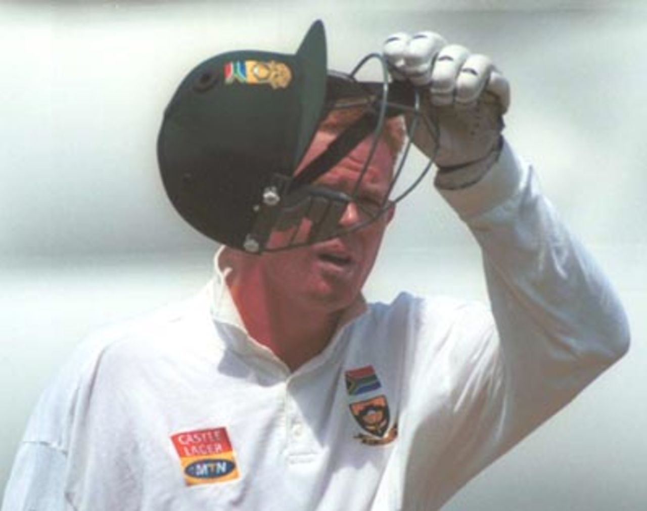 Pollock trudges back to the pavilion after losing his wicket to Muralitharan. South Africa in Sri Lanka 2000/01, 1st Test, Sri Lanka v South Africa Galle International Stadium, 20-24 July 2000. (Day 4)