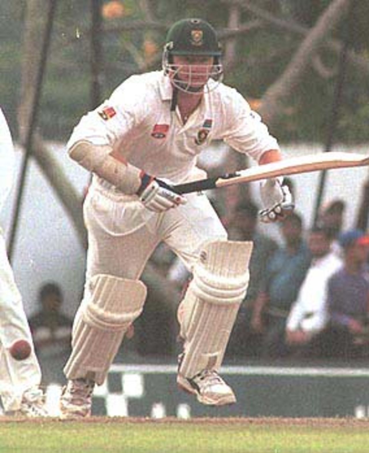 Klusener takes off for a quick single. South Africa in Sri Lanka 2000/01, 2nd Test, Sri Lanka v South Africa Asgiriya Stadium, Kandy, 30 July-03 August 2000 (Day 1)