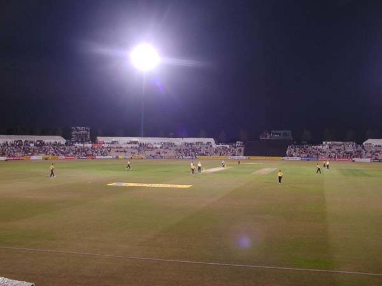 The lights at full charge at the Hampshire Rose Bowl