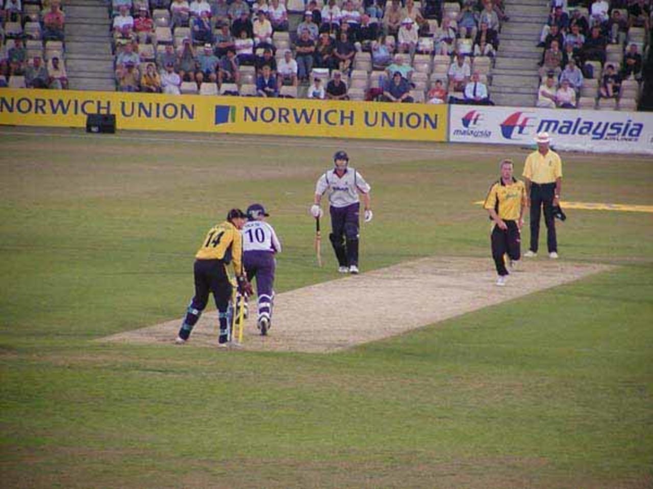 James Hamblin bowling at the Day/Night match v Sussex