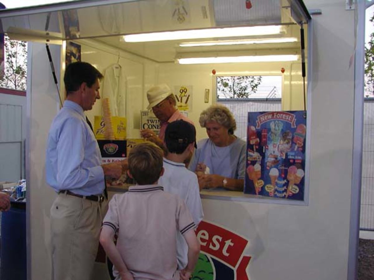 New Forest Ice Cream kiosk does a roaring trade at the Day/Night match