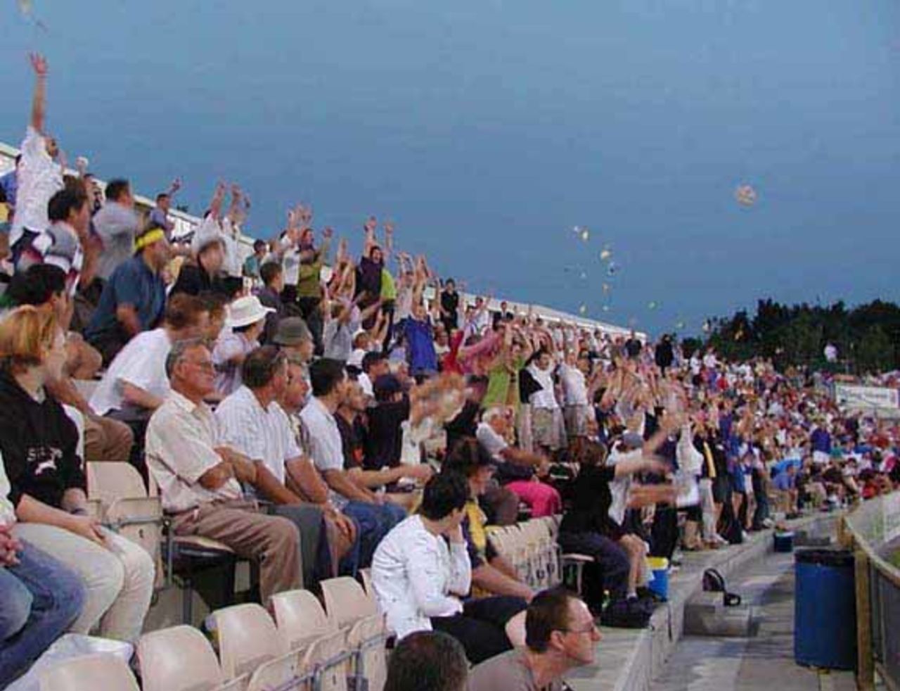 Hampshire supporters join in the fun of the Day/Night match