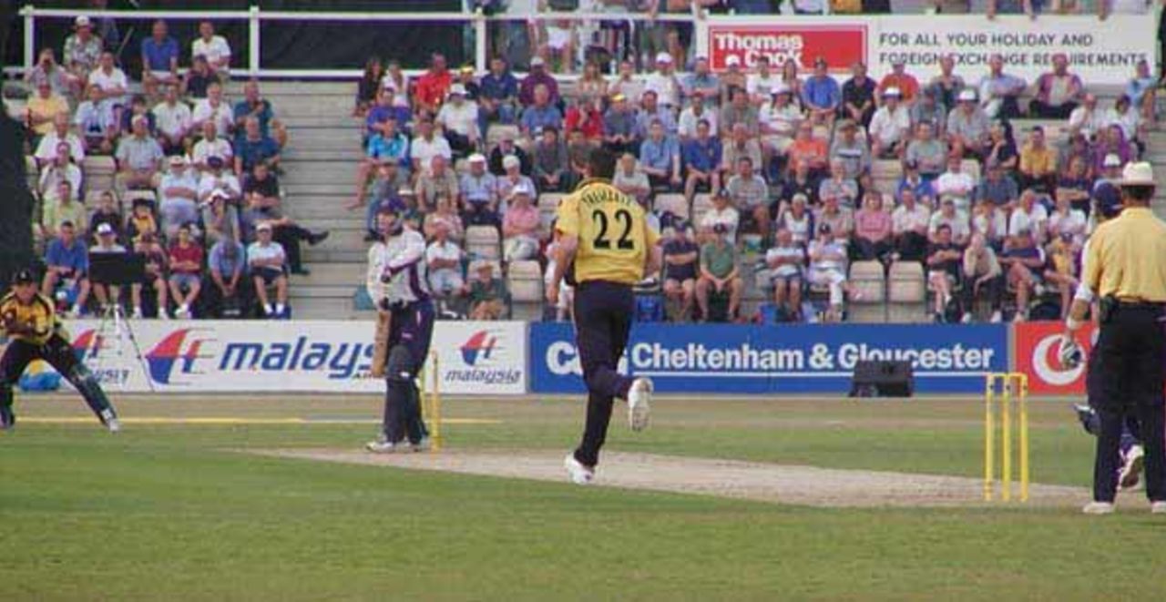 Richard Montgomerie of Sussex is caught by Kenway off the Bowling of Tremlett