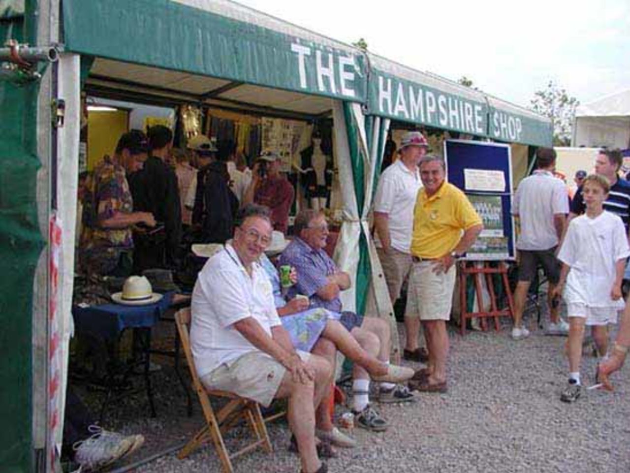 The Hampshire shop does a roaring trade at the Day/Night match.