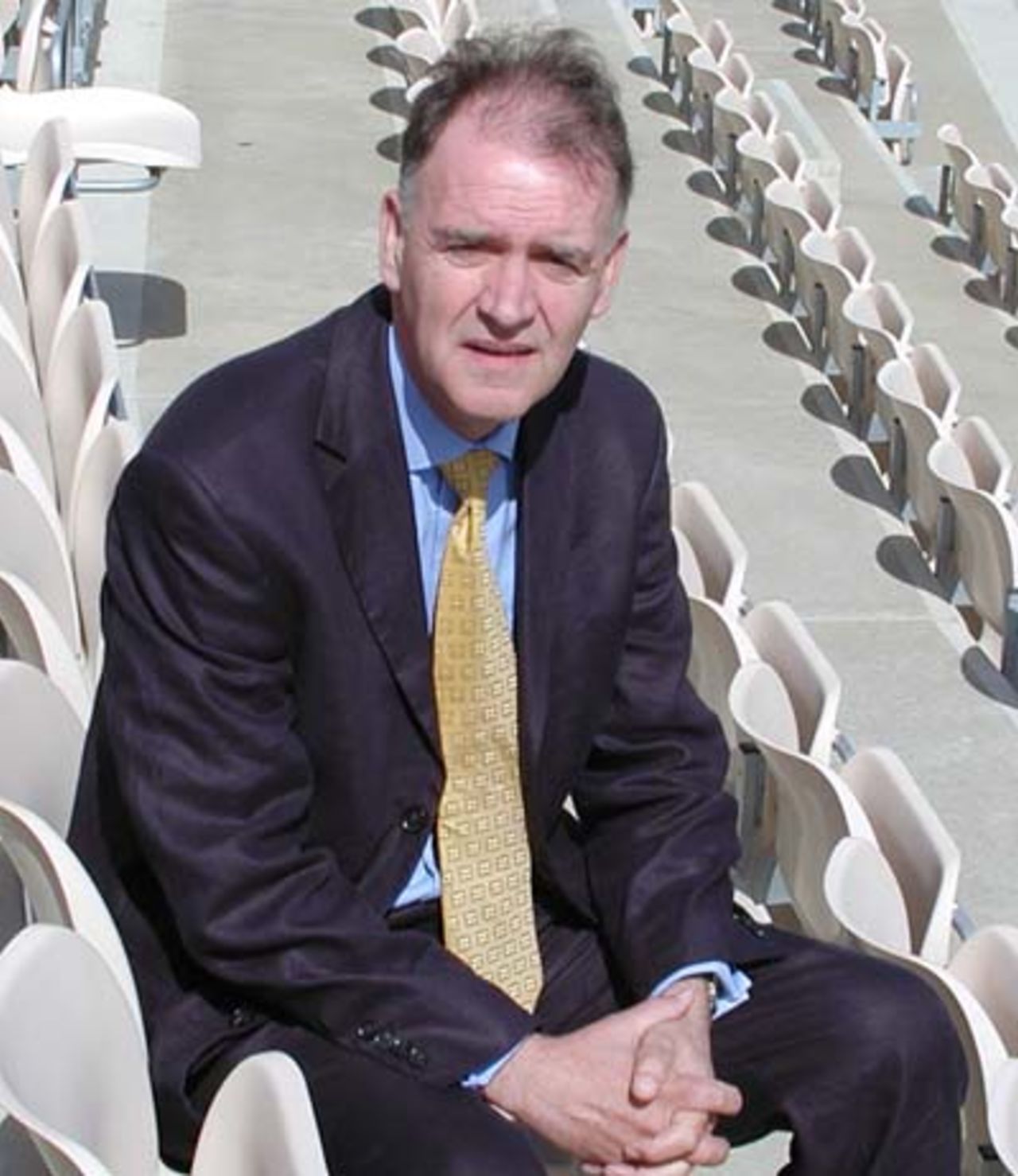 Graham Walker poses for photos having been introduced to the media as Hampshire CCC's new Chief Executive effective November 1st 2001.