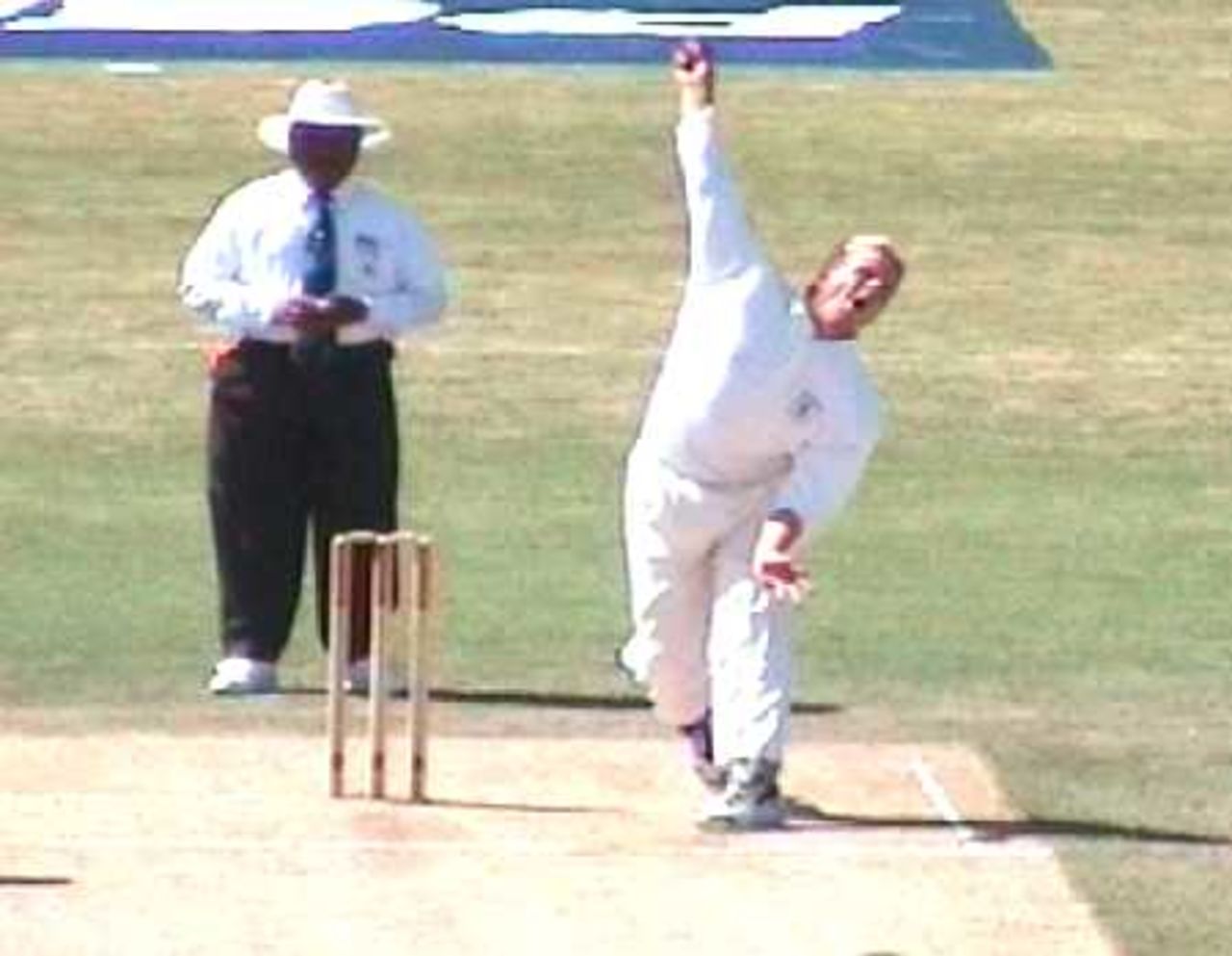Netherlands opening bowler, SF Gokke, in the ICCT 2001 Final