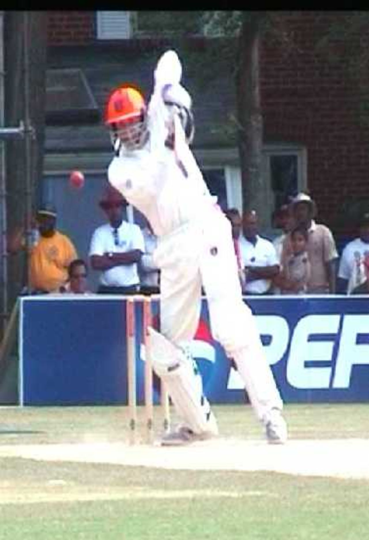 KJ van Noortwijk plays off the back foot during his innings in the ICCT 2001 Final