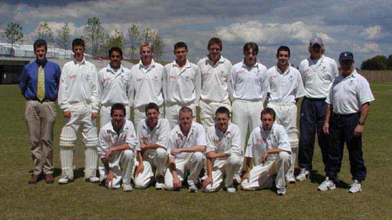 <b>Back l/r:</b> Kevin Baker (scorer), Ian Hilsum, Naqueeb Ali, Luke Merry, Ben Nolan, David Wheeler, <bR>Neil Randall, Damien Sharazi, John Rice (coach), Barry Reed (Manager><br><b>Front l/r:</b> Kevin Latouf, Steve Snell, Martin Docis, Paul Cass, Will Faulkner