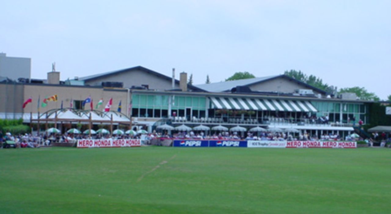 The Toronto Cricket, Skating and Curling Club pavilion as seen during the 2001 ICC Trophy World Cup Qualifying Final. ICC Trophy 2001: Canada v Scotland, Toronto Cricket, Skating and Curling Club, 17 July 2001.