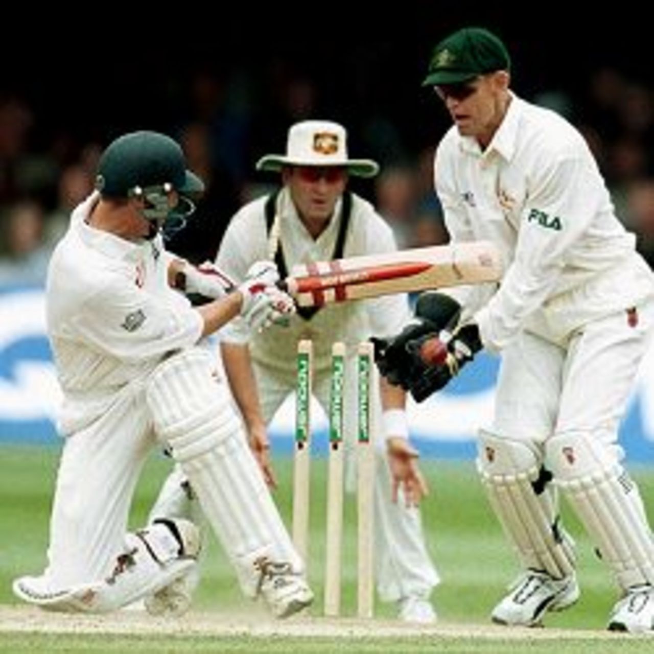 21 Jul 2001: Michael Atherton of England is bowled round his legs by Shane Warne of Australia during the third day of the Second Npower Test between Engalnd and Australia at Lord's, London.