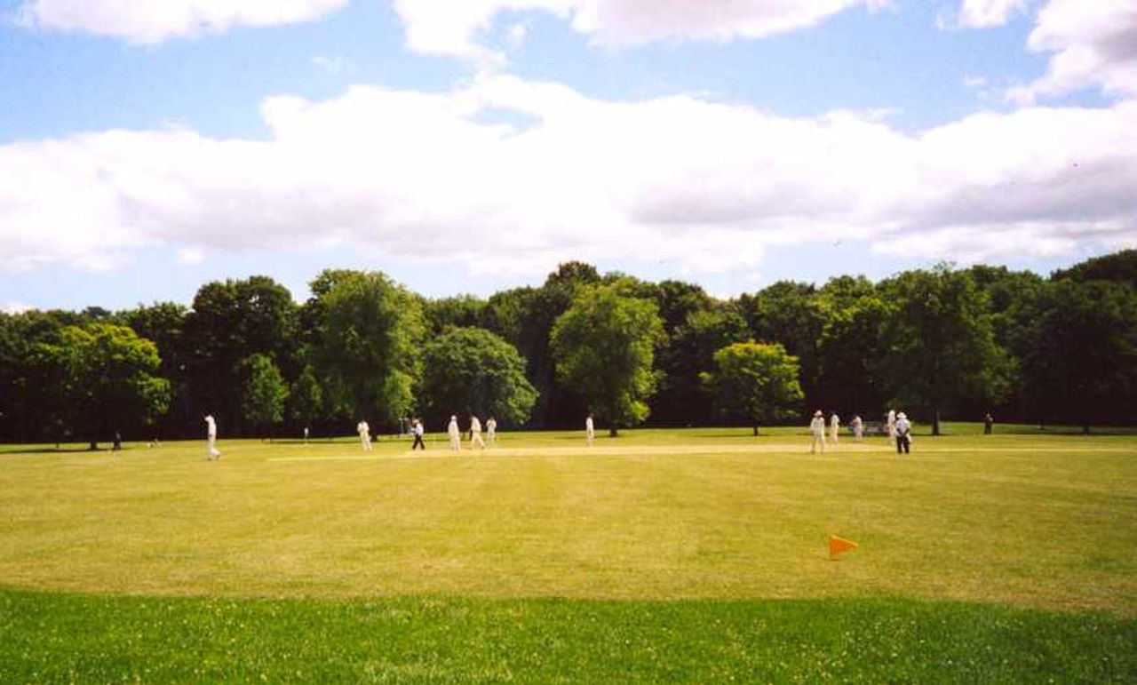 Sunnybrook Park, Toronto, venue for ICC Trophy 2001 matches - match between Denmark and PNG in progress