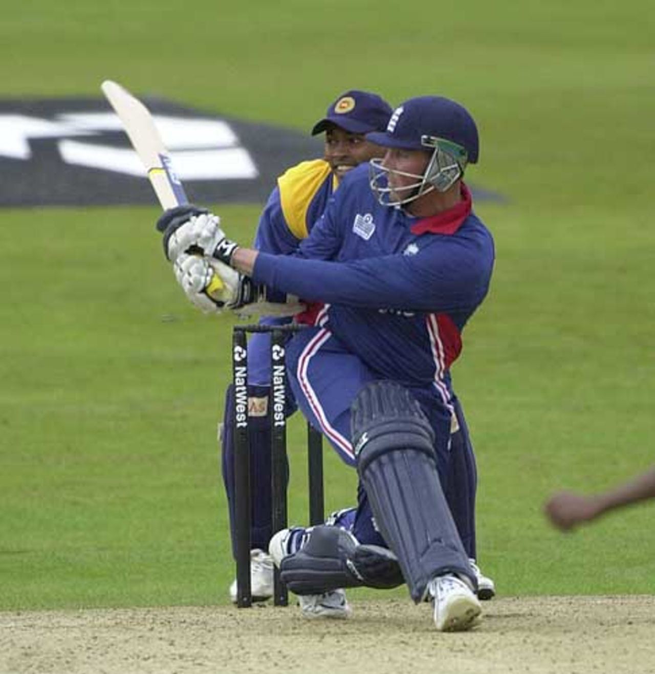 Trescothick with a pull to leg in his innings of 82, England v Sri Lanka at Leeds, July 2002