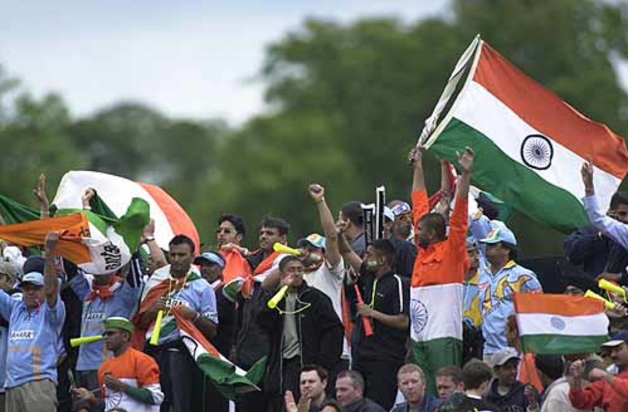 Ecstatic Indian supporters at The Riverside, England v India at Chester-le-Street, July 2002