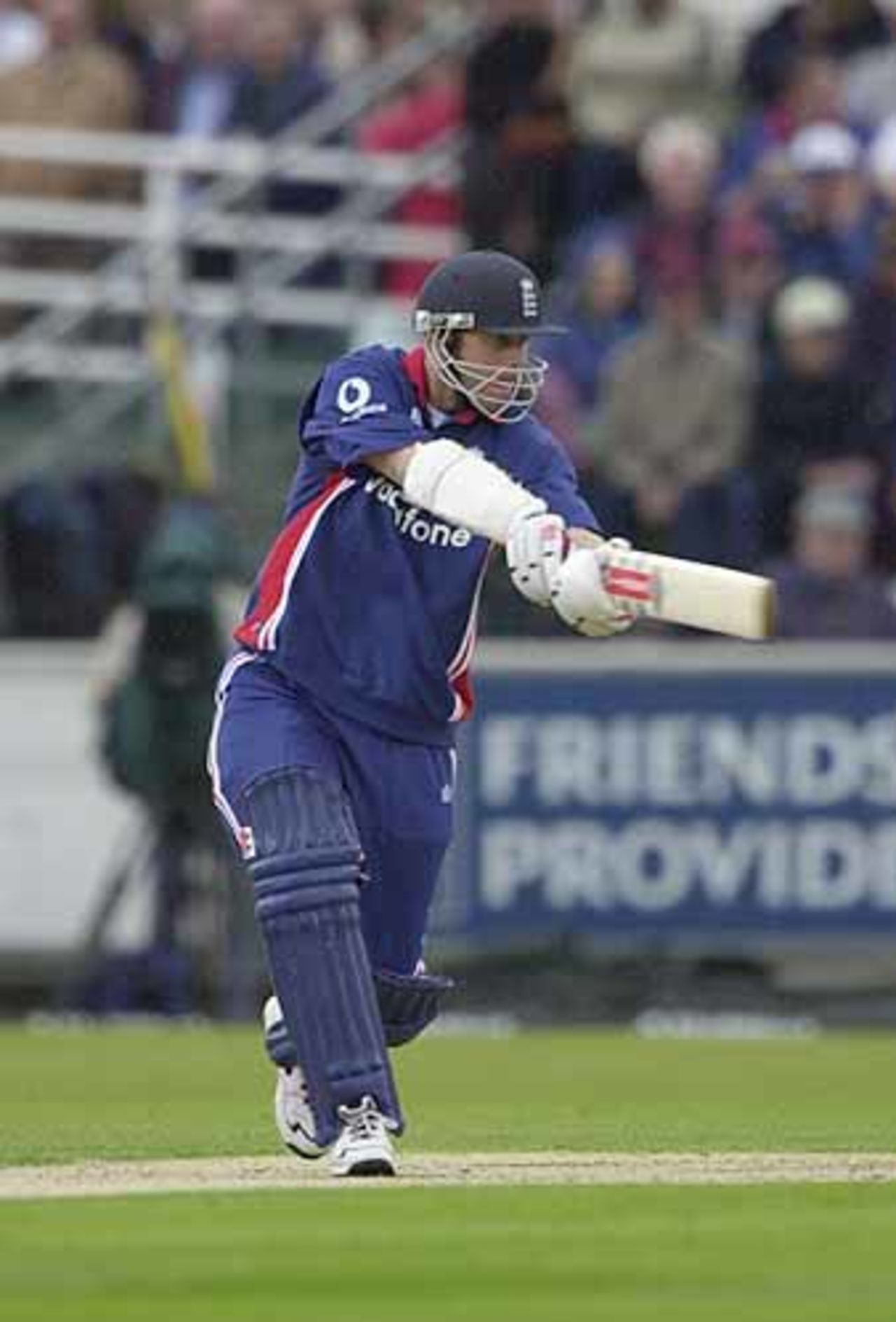 Nick Knight with a swing and a miss in the England innings, England v India at Chester-le-Street, July 2002