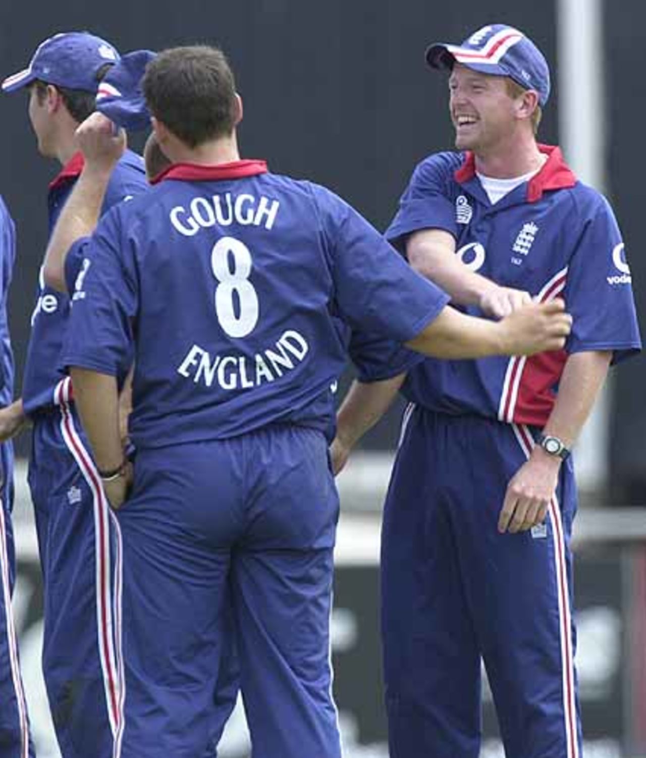 Paul Collingwood has just brilliantly thrown out Atapattu, England v Sri Lanka at Manchester, July 2002
