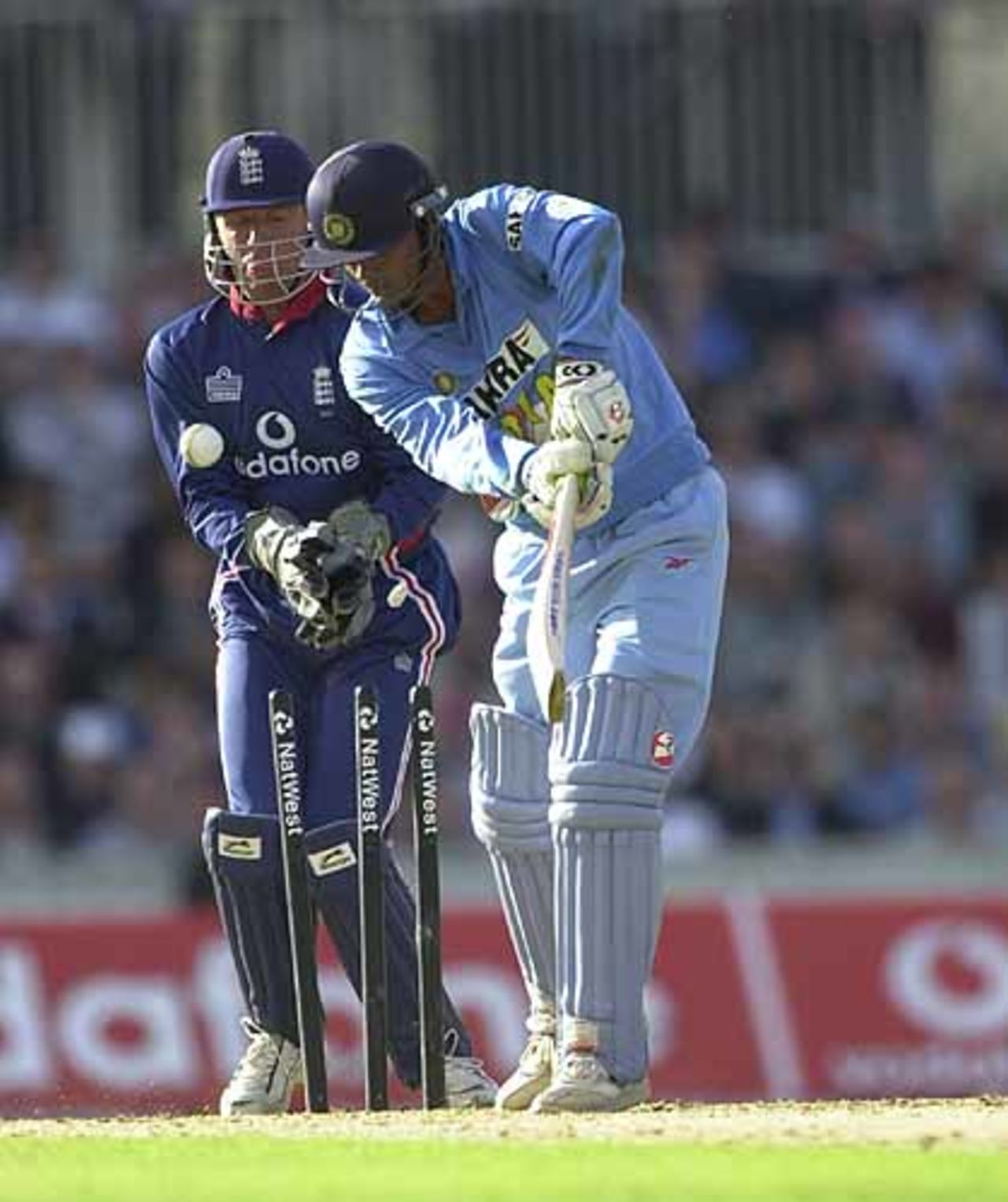 Kaif is bowled by Irani for 1, England v India, NatWest Series, The Oval, Tue 9 Jul 2002
