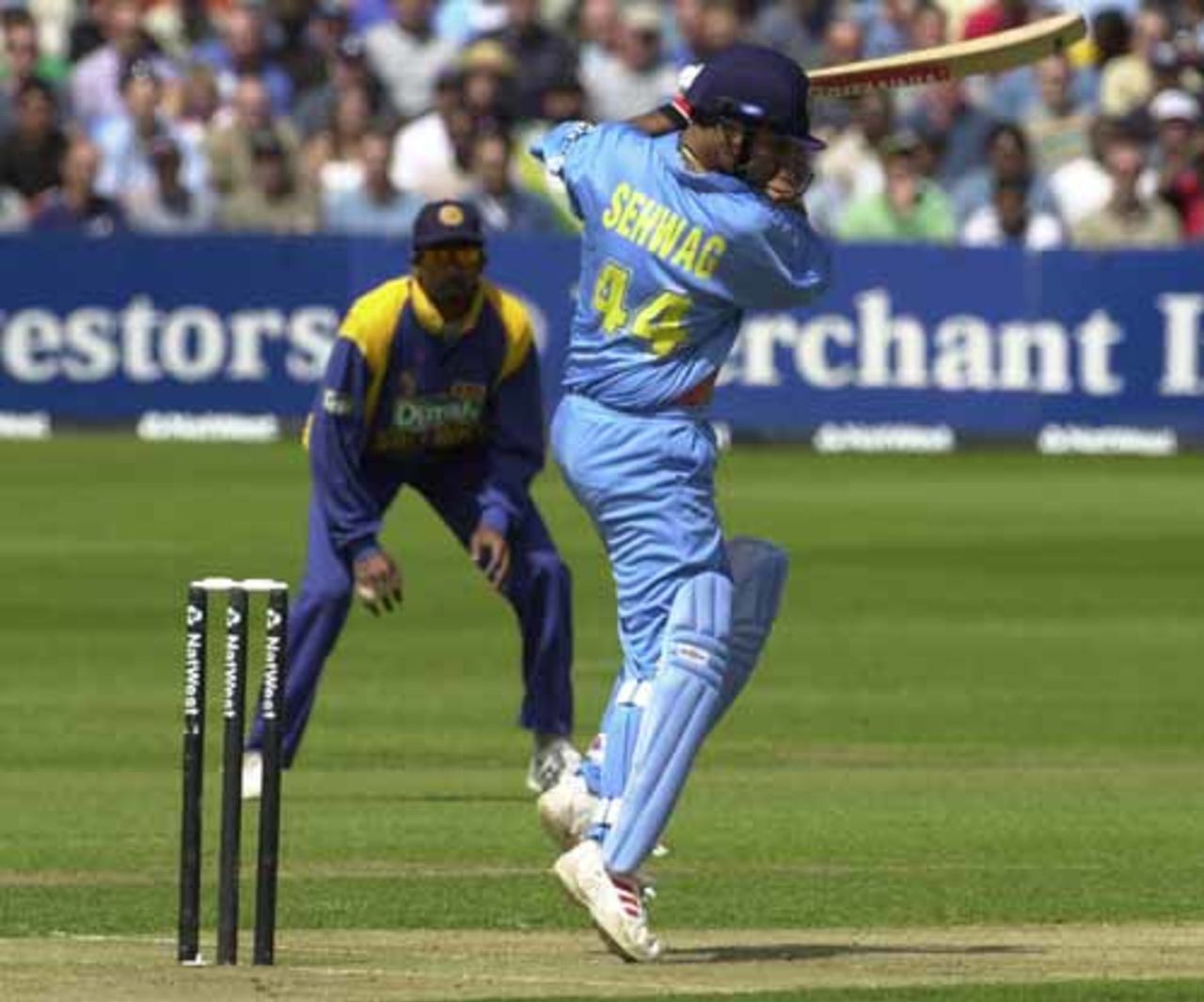 Sehwag up on his toes in his innings of 39